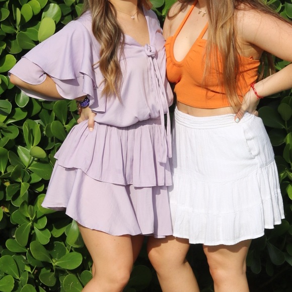 Atikshop Flowy Lilac Mini Day Dress - Picture 2 of 5